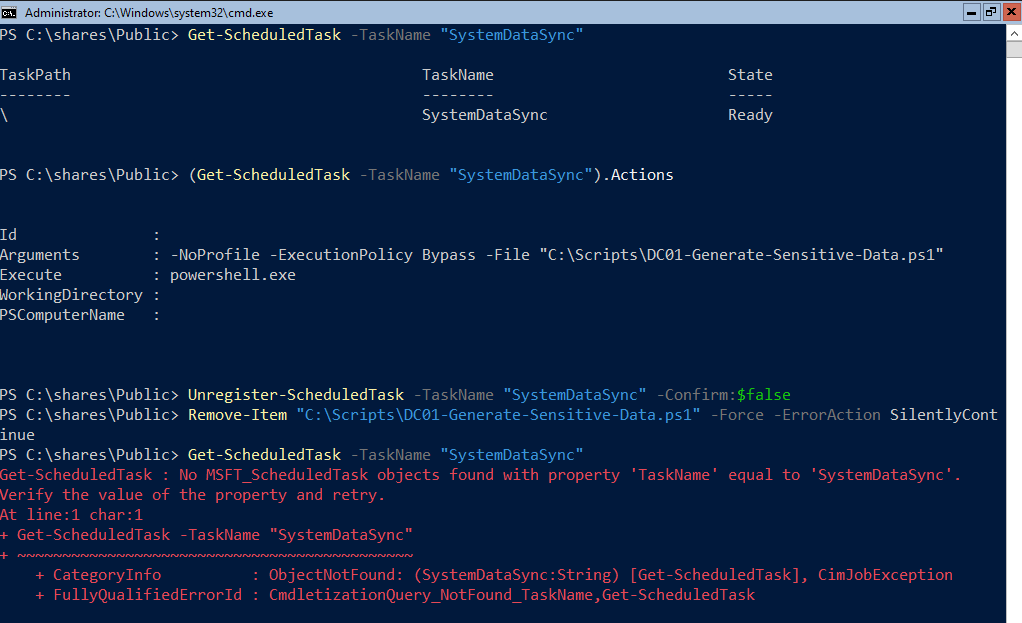 The task and script have been removed.