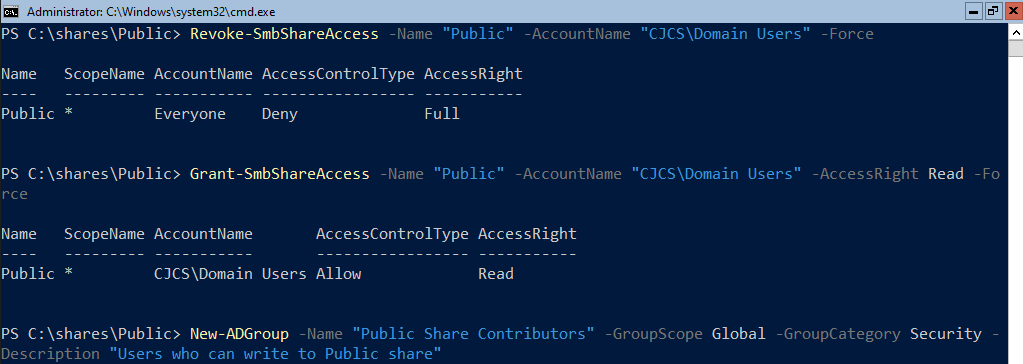 Revoke current access, create the specific group.