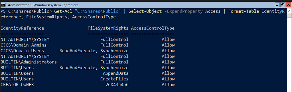 ACL permissions corrected.