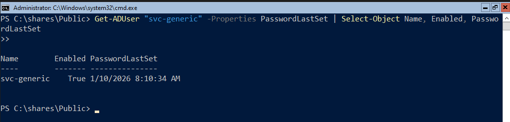 Password changed, account reactivated.