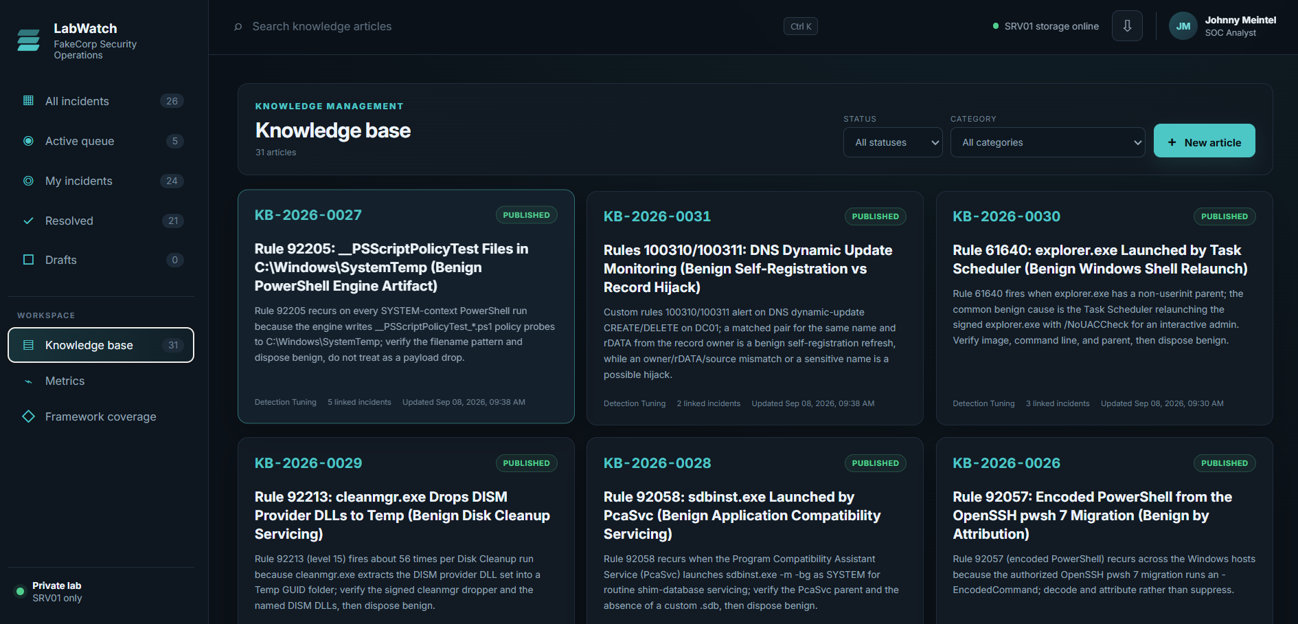 LabWatch knowledge base articles and reference material.