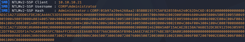 WS01 hash captured by Responder