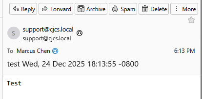 The email was received.